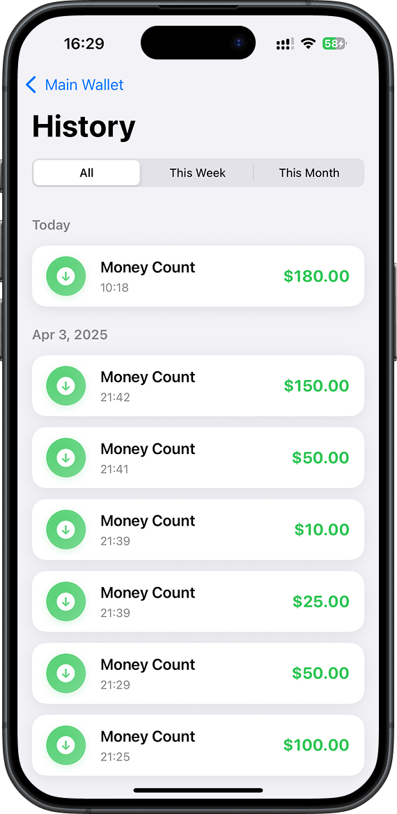 Money Counter Statistics Screenshot 3